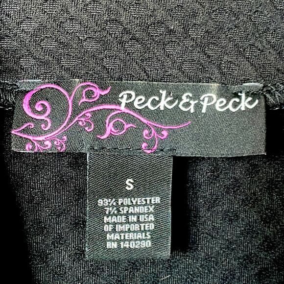 Peck & Peck Black Grommet Waffle design textured Jacket with Ruched Sleeves S - Picture 2 of 10